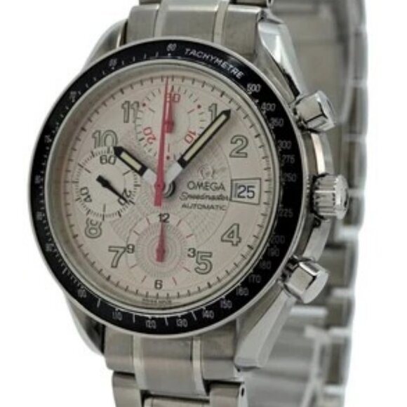 Omega 39mm Men\'s Speedmaster Mark 40 White/ Red Dial Auto Watch! Ref: 3513.33! main image 8